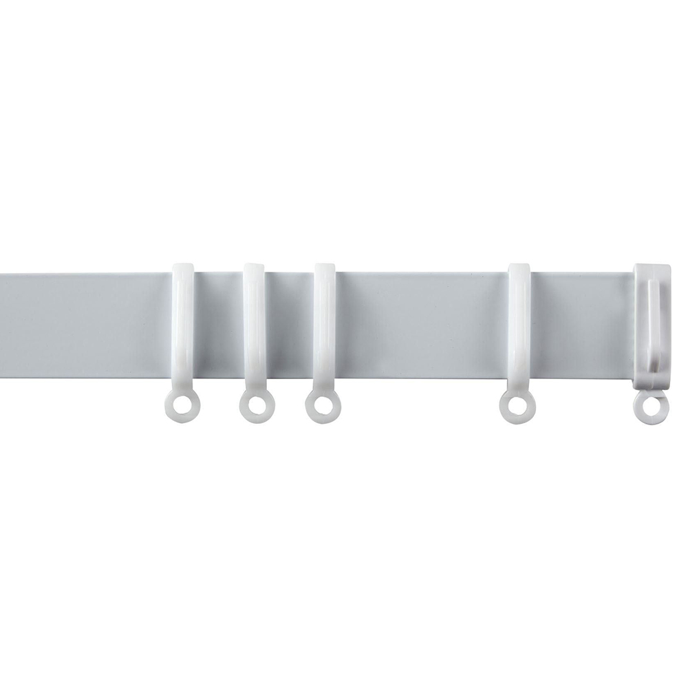 New Edge Blinds 95cm Straight Aluminium White Curtain Track Image
