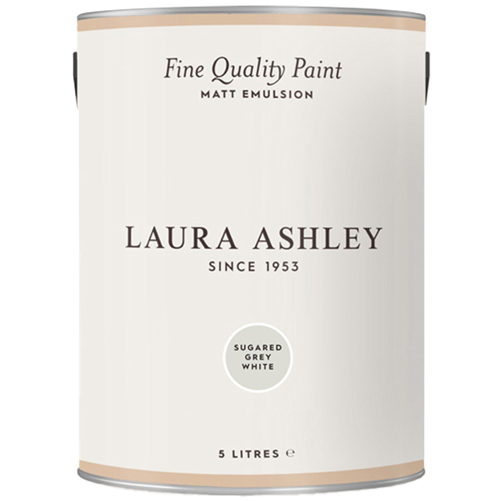 Laura Ashley Sugared Grey White Matt Emulsion Paint 5L Image 2