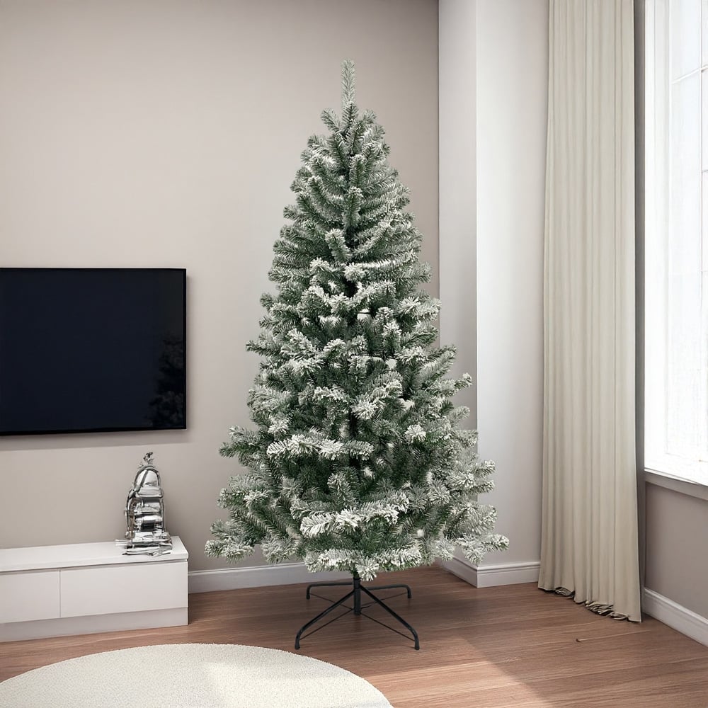 Festive Christmas Snow Covered Fir Artificial Christmas Tree 6ft Image 2