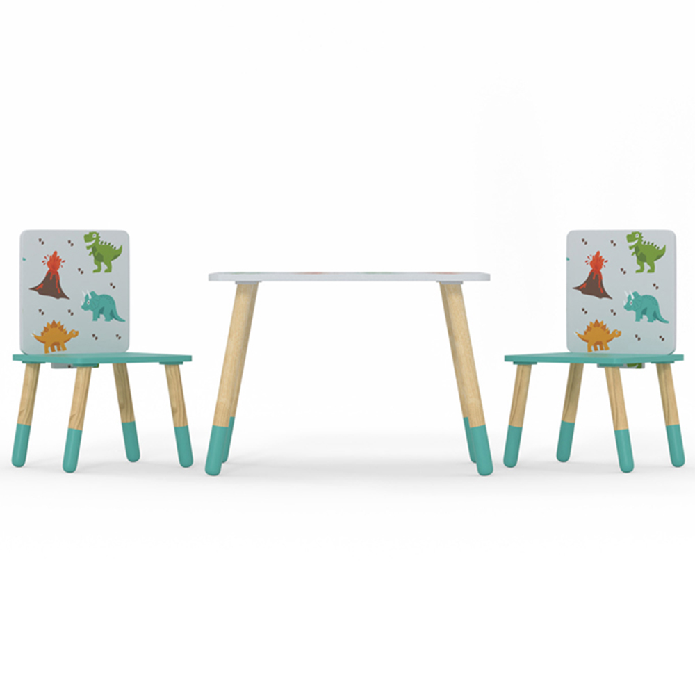 Kudl Kids 2 Seater Dino Pattern Table and Chair Set Image 2