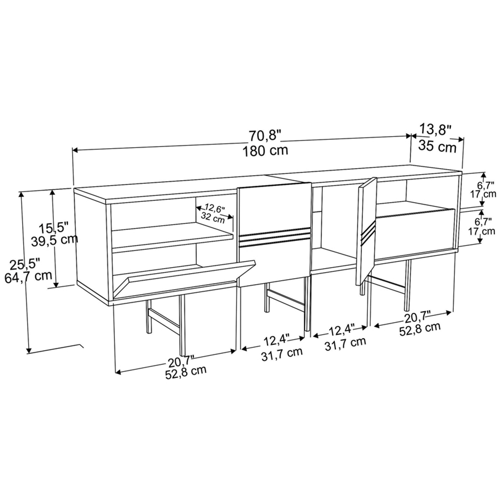 Decorotika Derin White Marble and Gold TV Unit Image 8