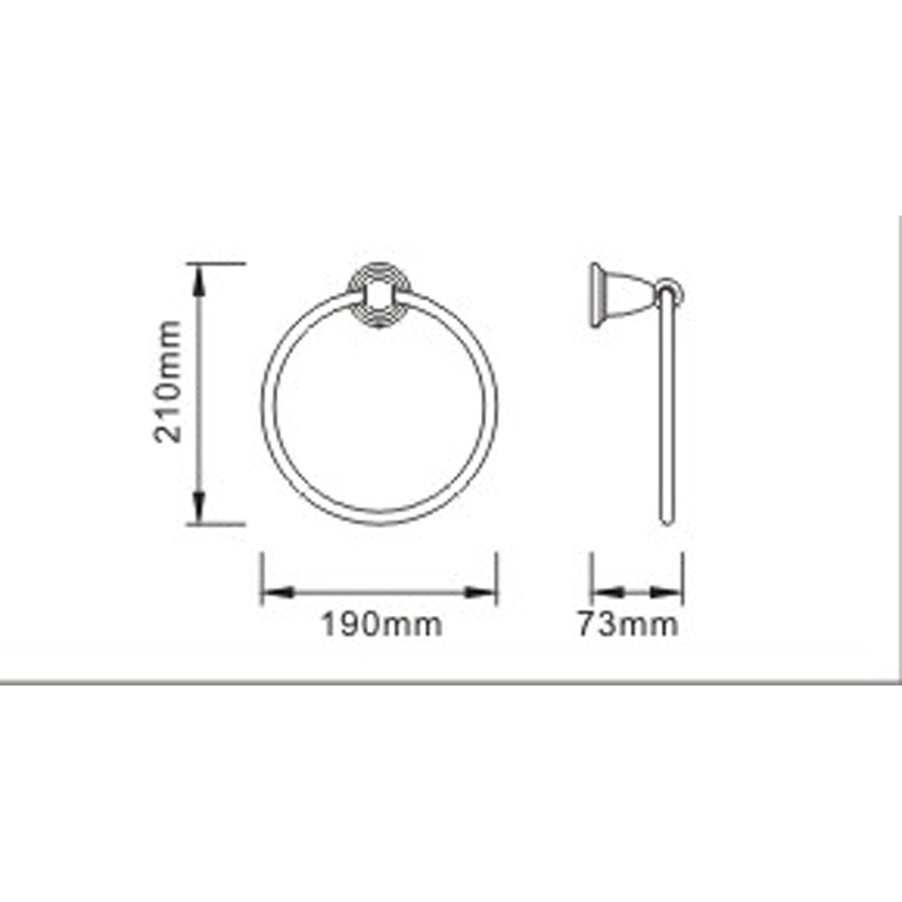 Bristan 1901 Traditional Solid Brass Chrome Plated Wall Mounted Towel Ring Image 2