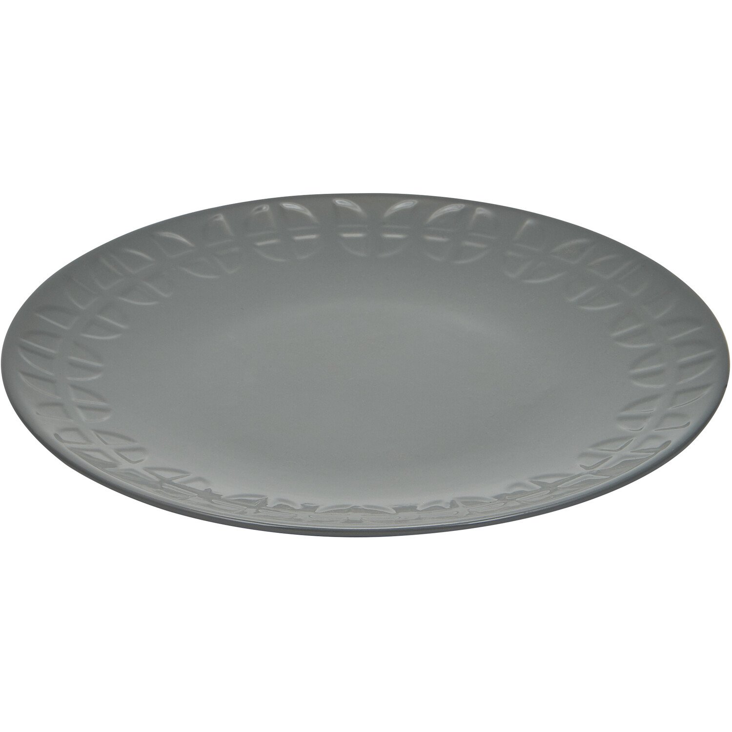 Geo Debossed Dinner Plate - Grey Image 1