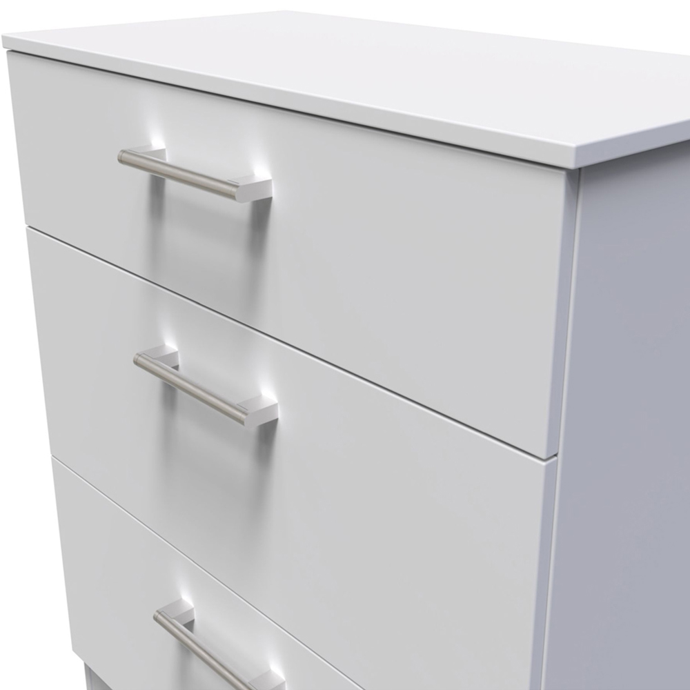 Crowndale Devon 3 Drawer Grey Matt Deep Chest of Drawers Image 4