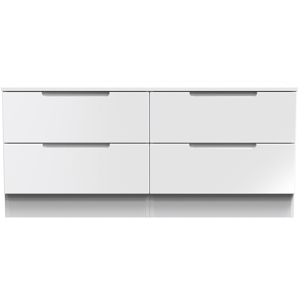 Crowndale Milan 4 Drawer White Gloss and White Bed Box Ready Assembled Image 2