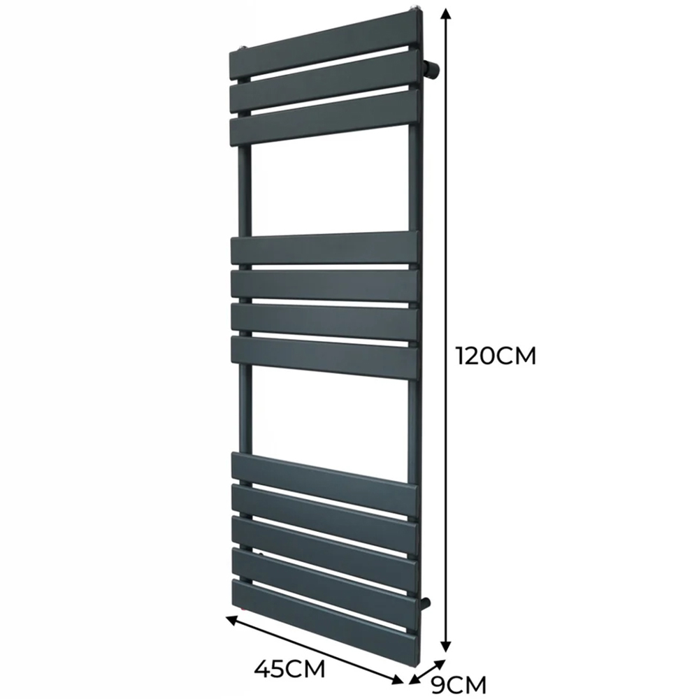 Monster Shop 1892BTU Anthracite Grey Flat Panel Towel Radiator 1200 x 450mm Image 6