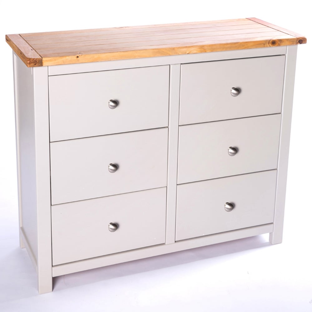 Cabinet Bits Argenta 6 Drawer Grey Chrome Knob Chest of Drawers Image 4