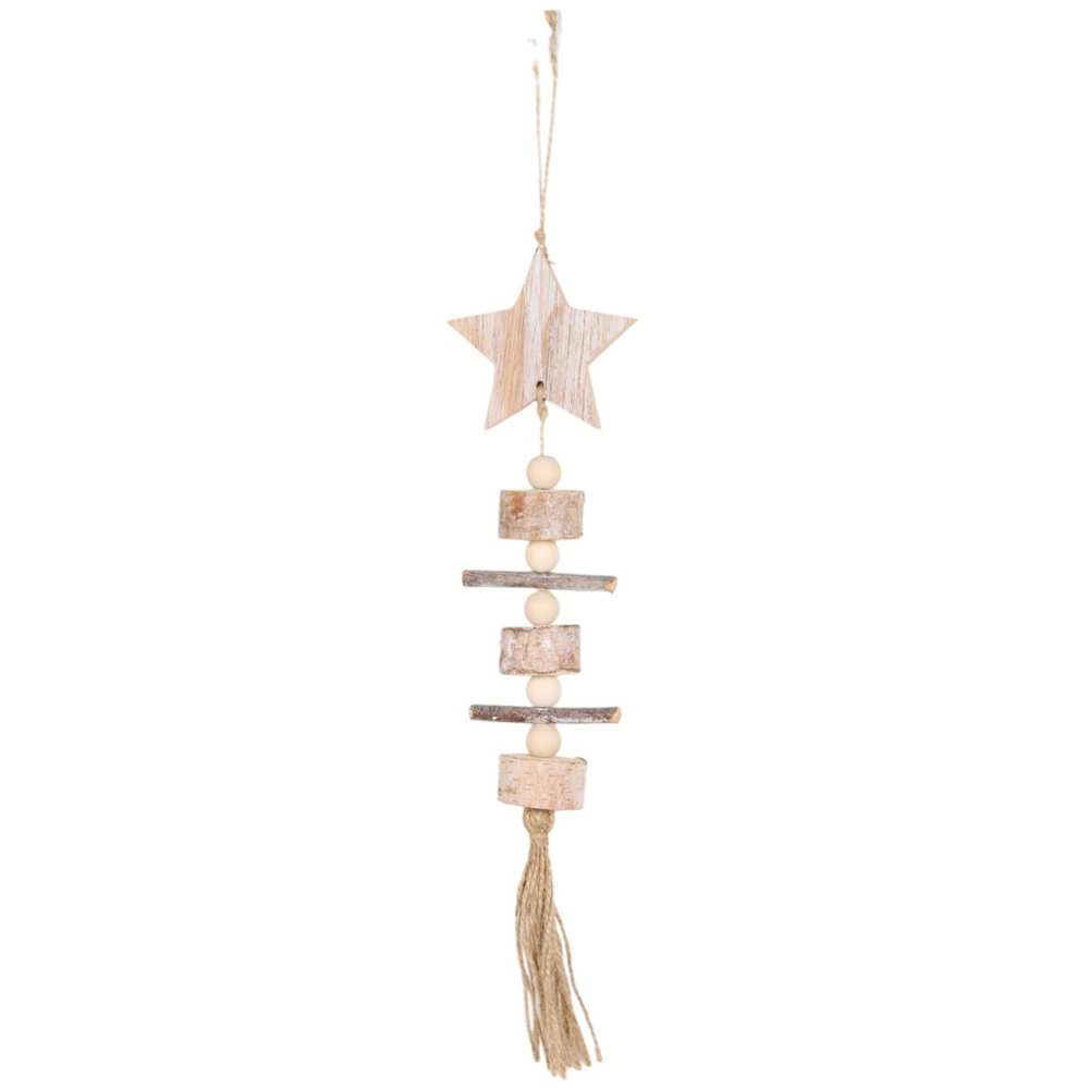 Wooden Star Hanging Natural Image 5