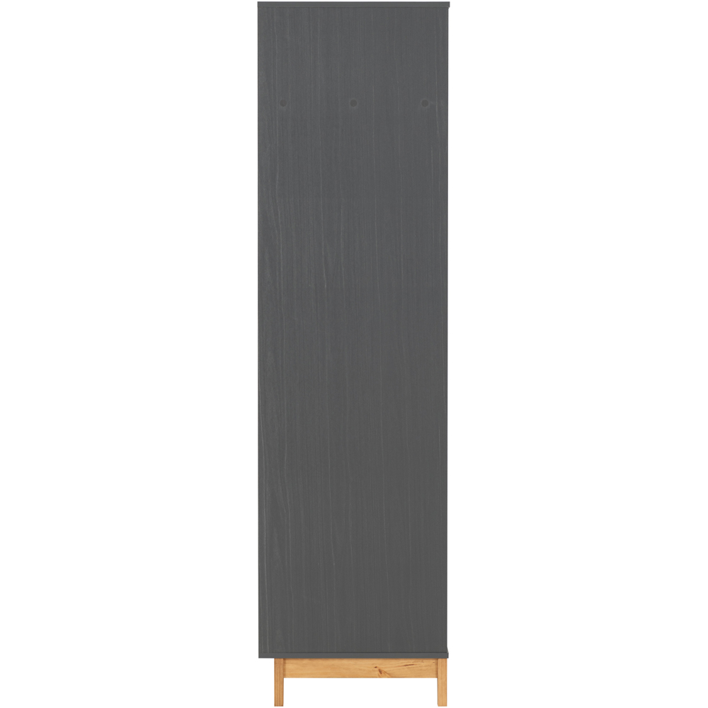 Seconique Cleveland 2 Door White and Grey Metal Effect Wardrobe Image 5