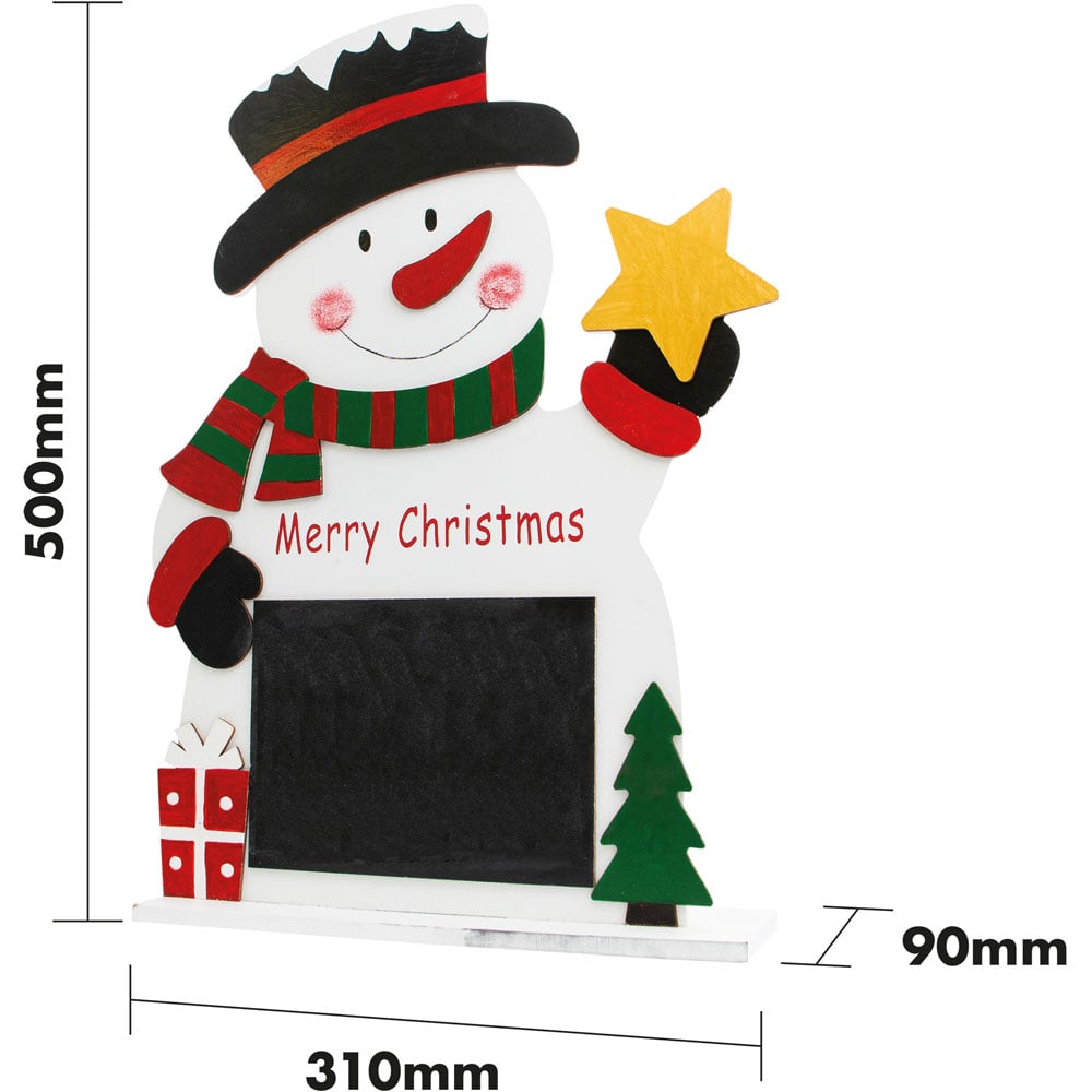 St Helens Multicolour Festive Wooden Snowman Chalkboard Image 6