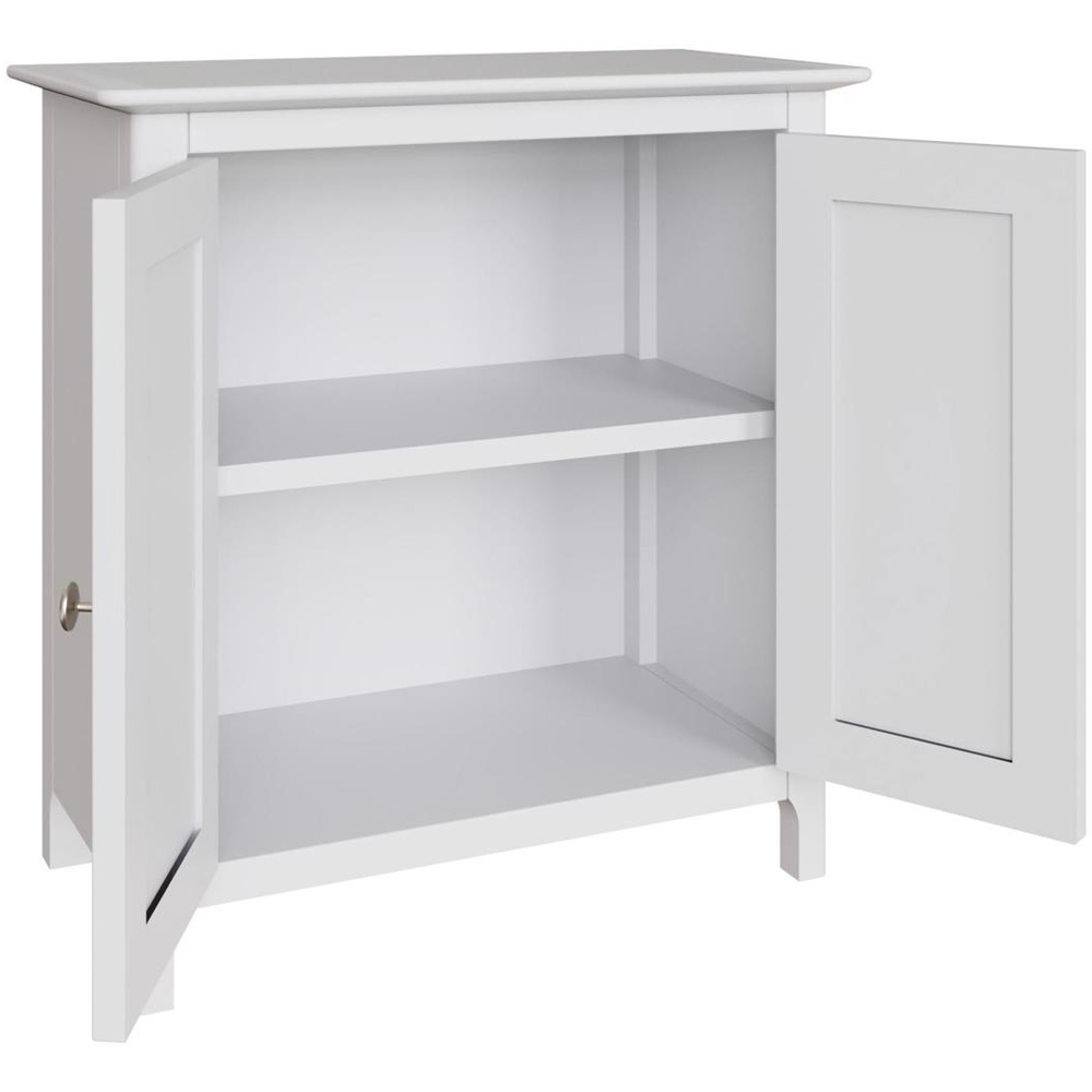 FWStyle Palma 2 Door White Ready Assembled Compact Sideboard Image 4