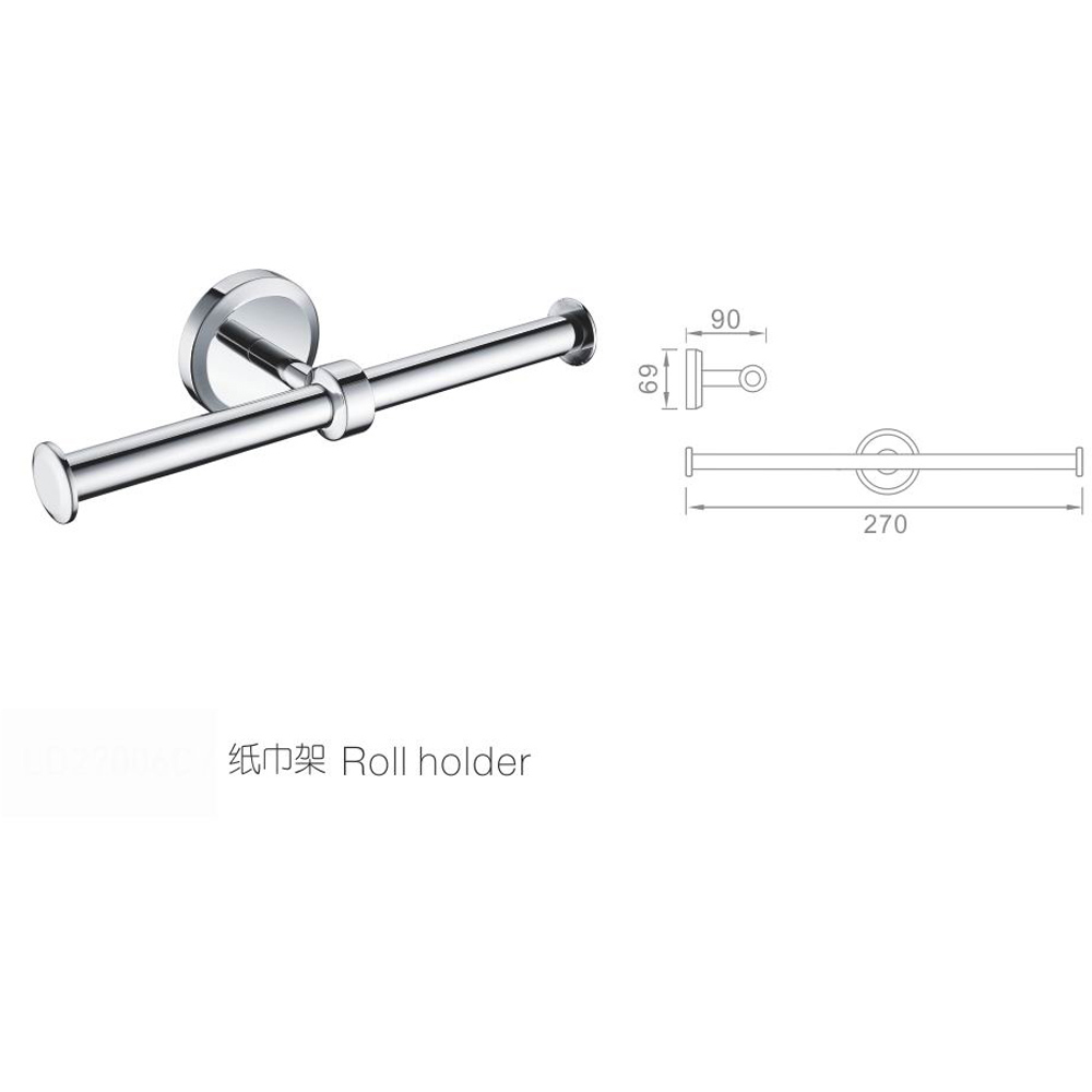 Bristan Solo Solid Brass Chrome Wall Mounted Round Double Toilet Roll Holder Image 2