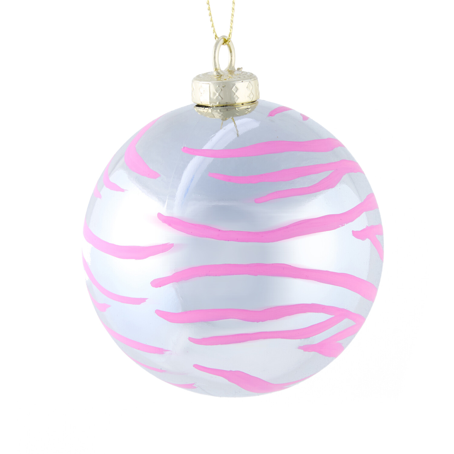 Pack of 6 Colourful Zebra Print Baubles Image 4