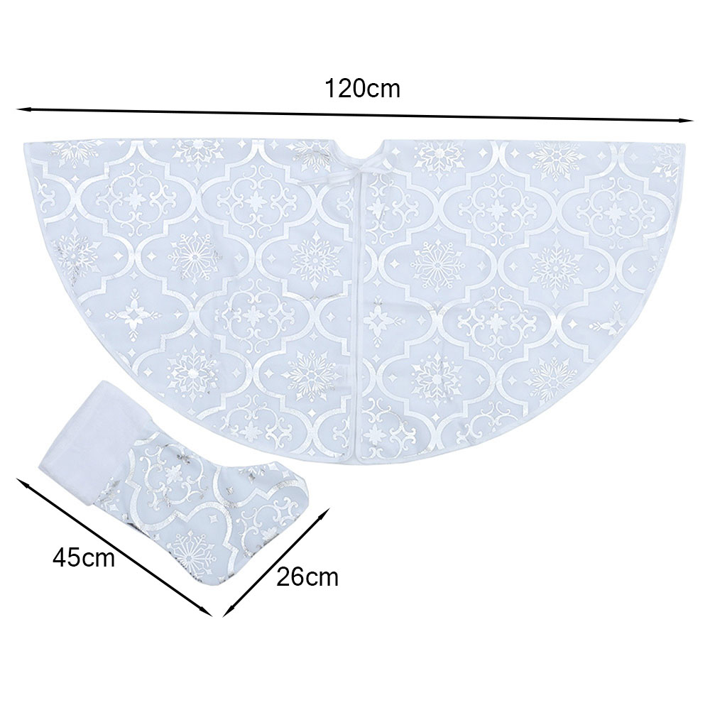 Living and Home Round Shape Christmas Tree Base Skirt with Stocking 120cm Image 8