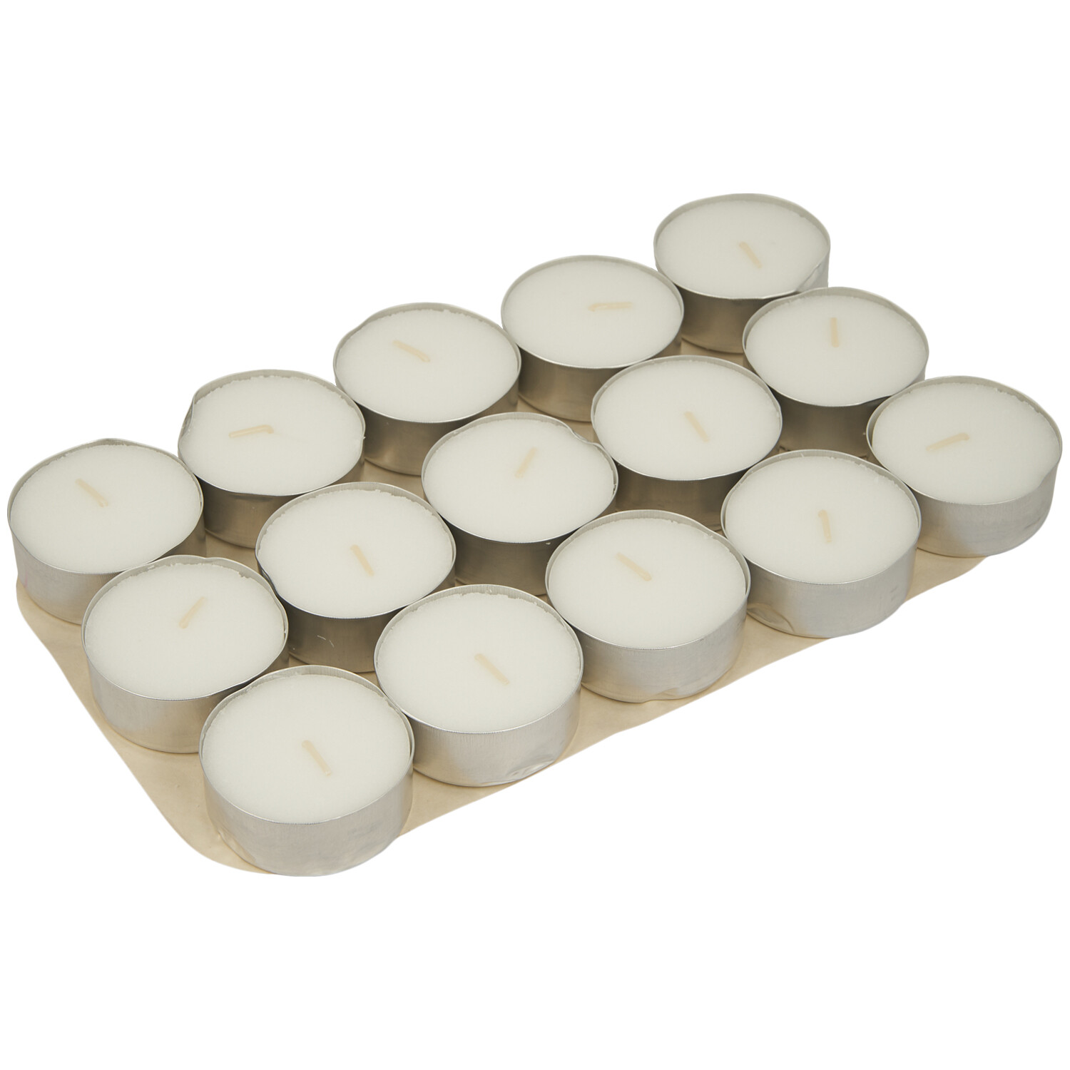 Pack of 25 Unscented Maxi Tealights White - White Image 3