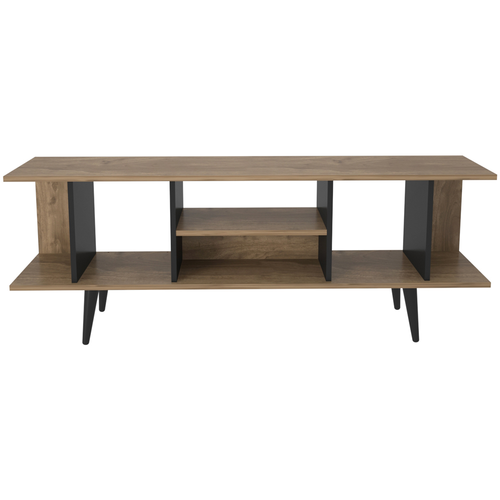 Decorotika Akya Walnut and Black TV Unit Image 2