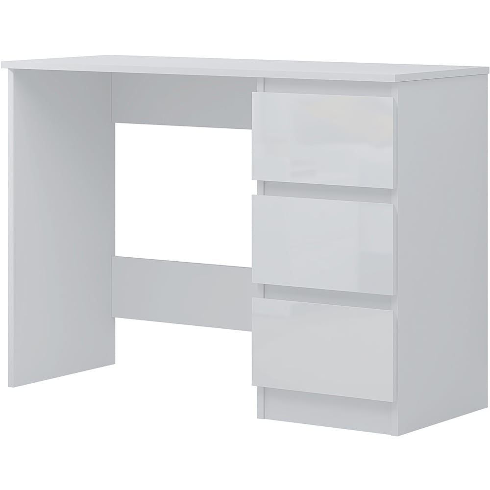 FWStyle Stora 3 Drawer White Gloss Dressing Table Image 2