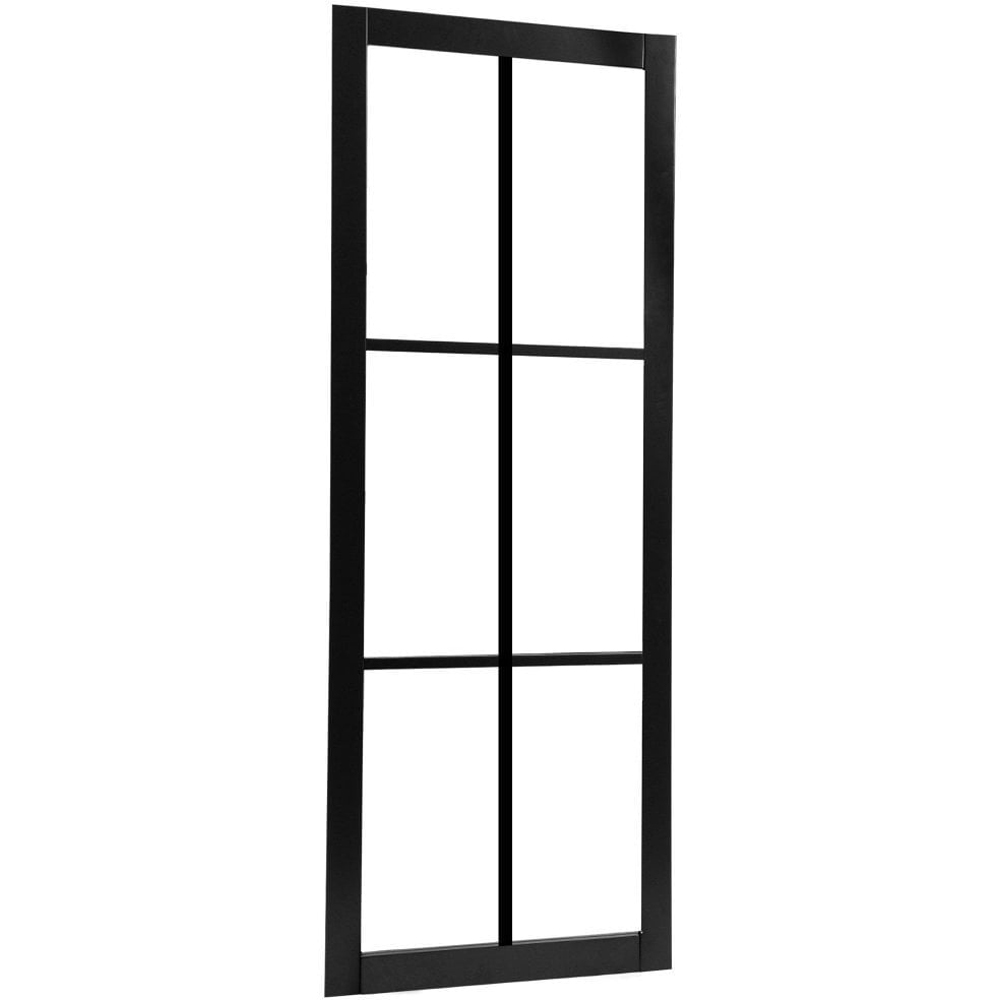 Jet Black Fully Finished Industrial Studio 6 Light Clear Glass Internal Door 1981 x 686 x 35mm Image 2