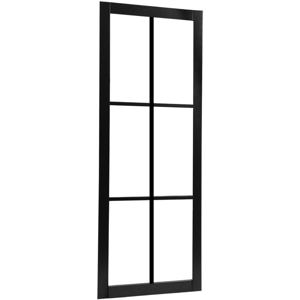 Jet Black Fully Finished Industrial Studio 8 Light Clear Glass Internal Door 1981 x 838 x 35mm Image 2