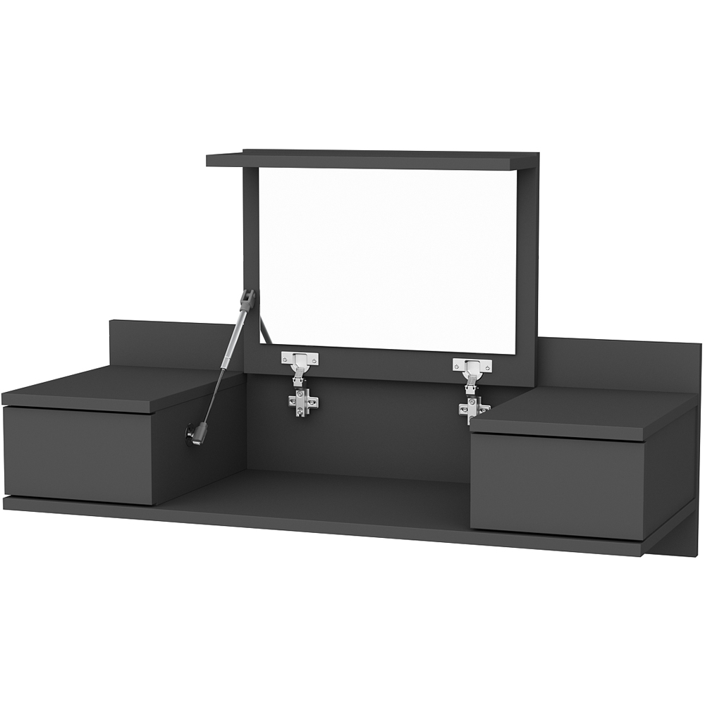 Decorotika Zenn 2 Drawer Anthracite Floating Vanity Table Image 3