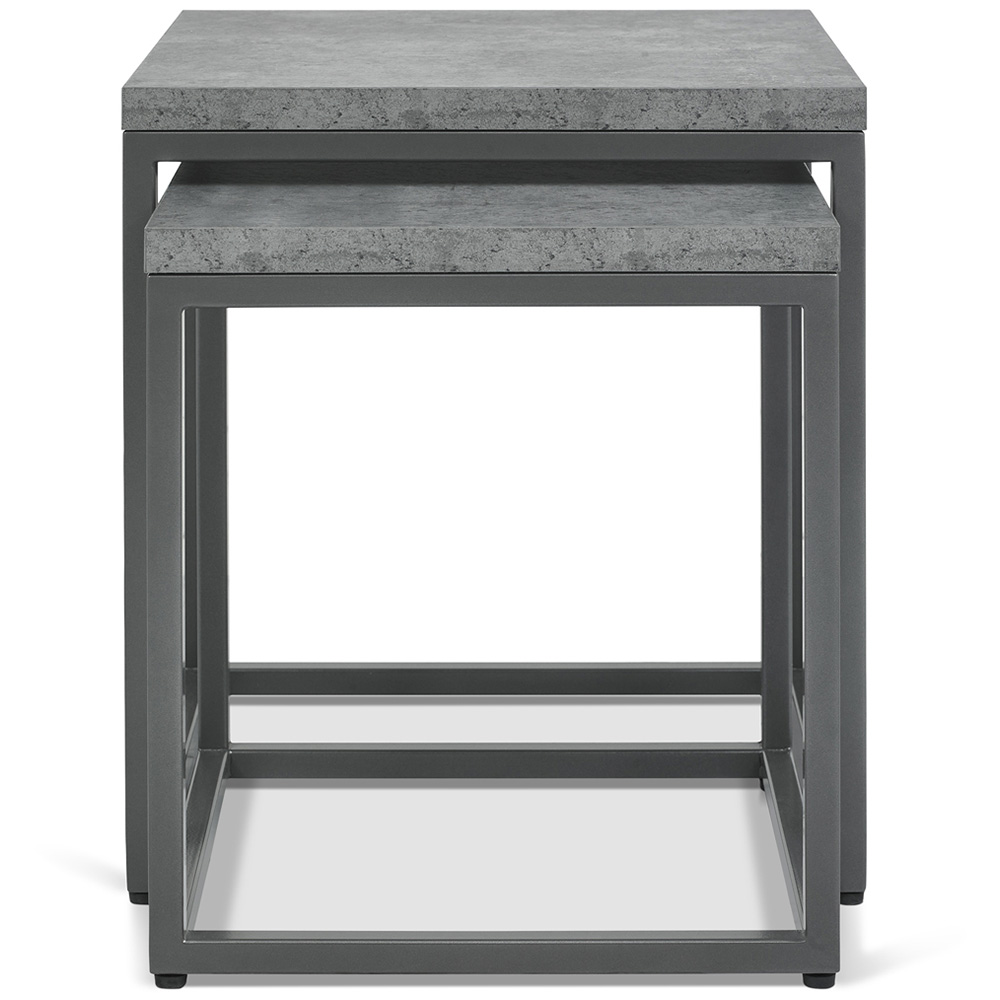 Bentley Designs Renzo Zinc and Dark Grey Nesting Table Set of 2 Image 4