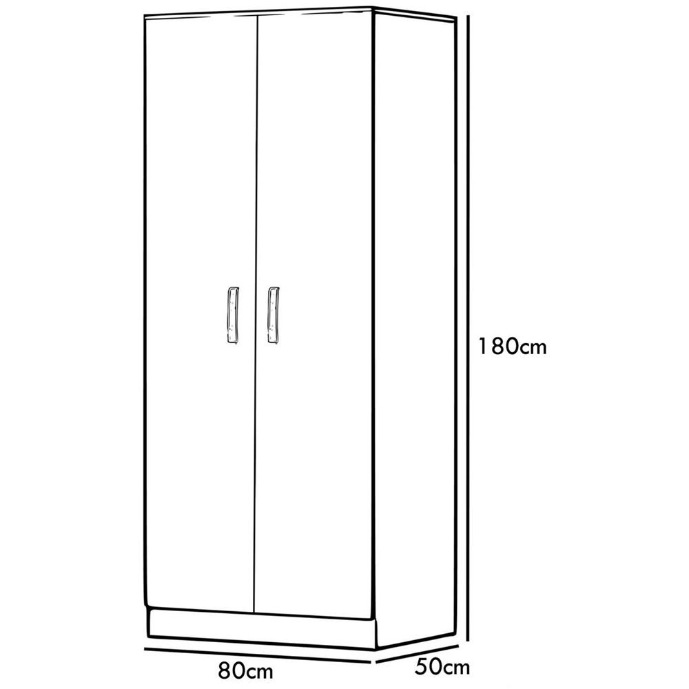 FWStyle Tunis 2 Door Matt White Wardrobe Image 7