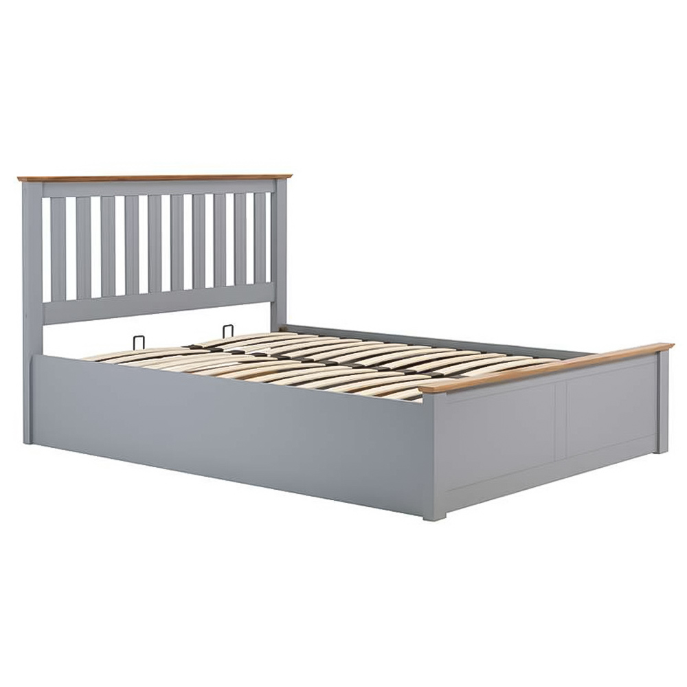 Phoenix Double Stone Grey Ottoman Bed Image 2