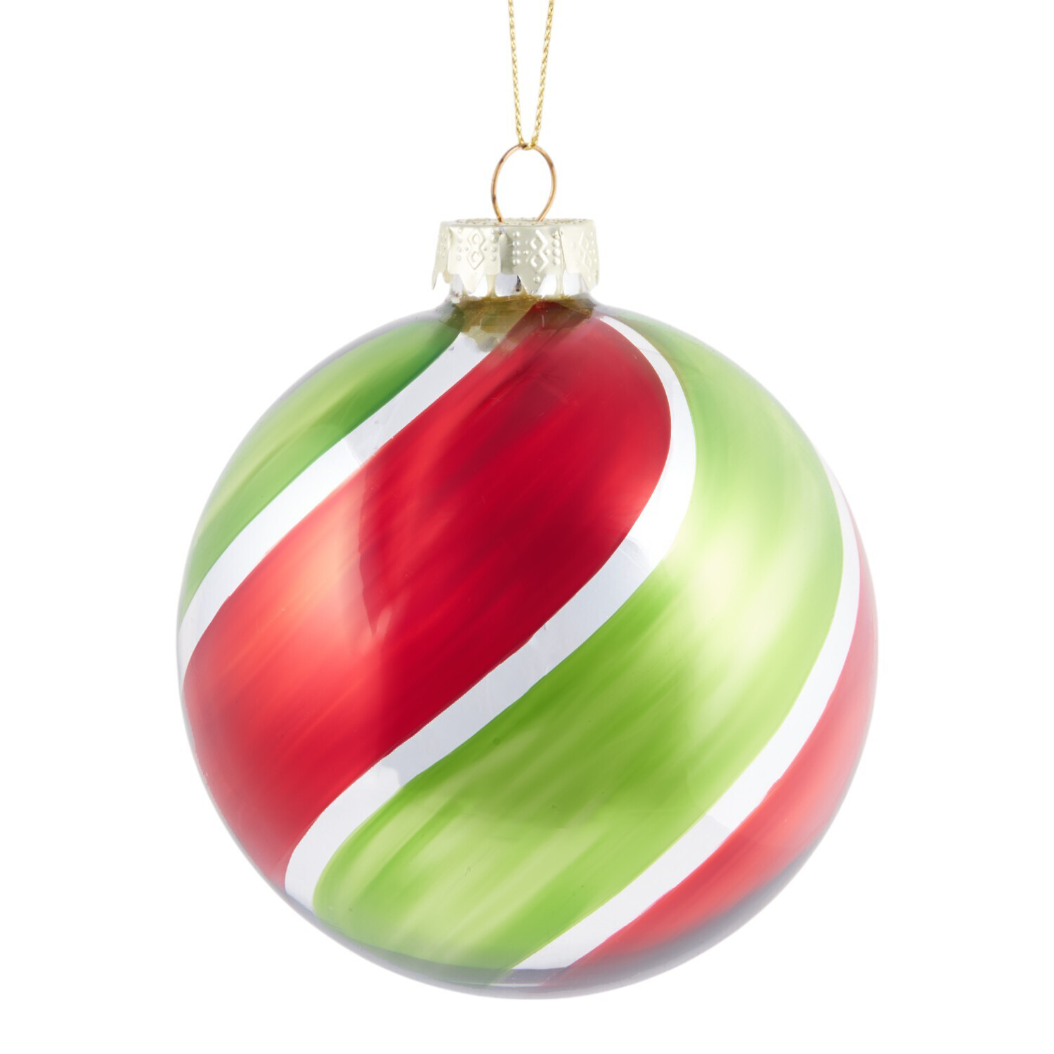 Shiny Peppermint Swirl Bauble Image 4