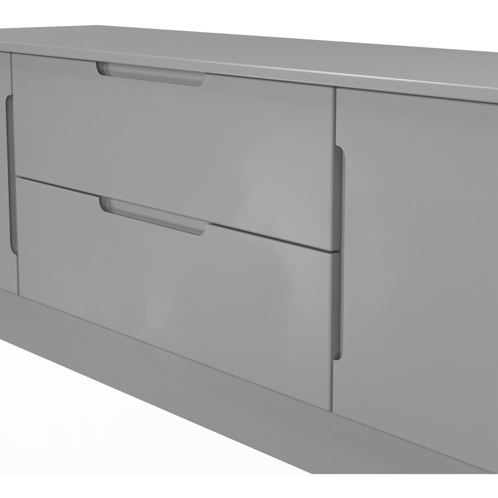 Crowndale Milan 2 Door 2 Drawer Dusk Grey Wide TV Unit Ready Assembled Image 5