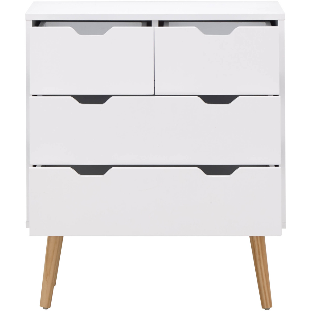 GFW Nyborg 4 Drawer White Chest of Drawers Image 3