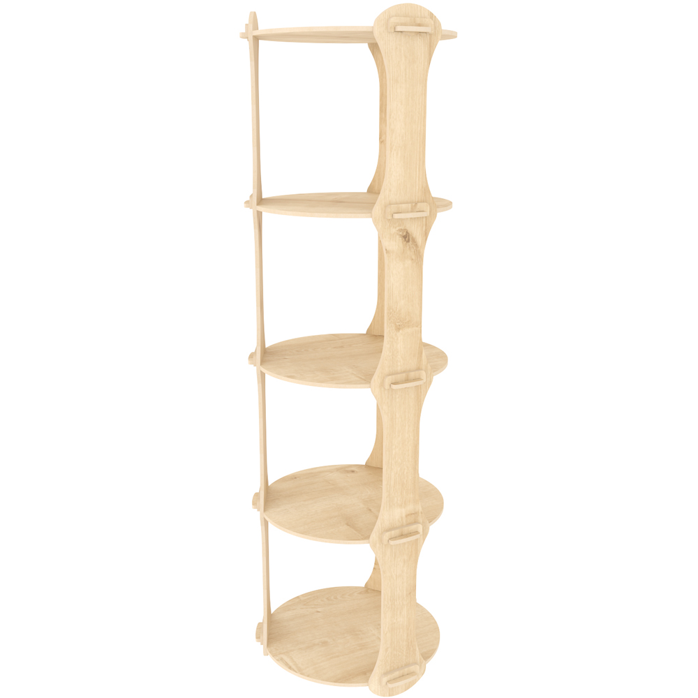 Decorotika Yuvar 5 Shelf Oak Bookcase Image 3