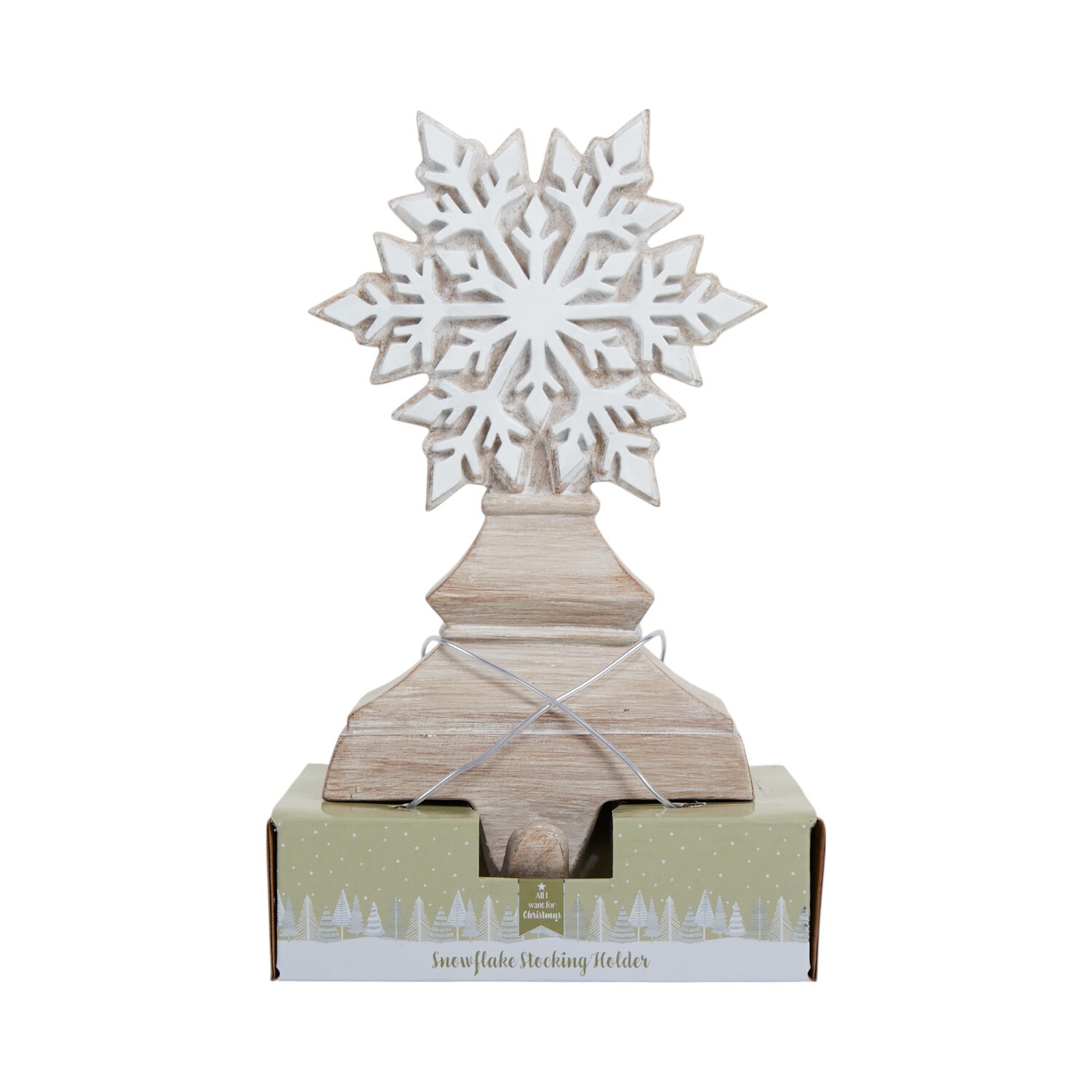 Snowflake Stocking Holder White and Natural Image 4