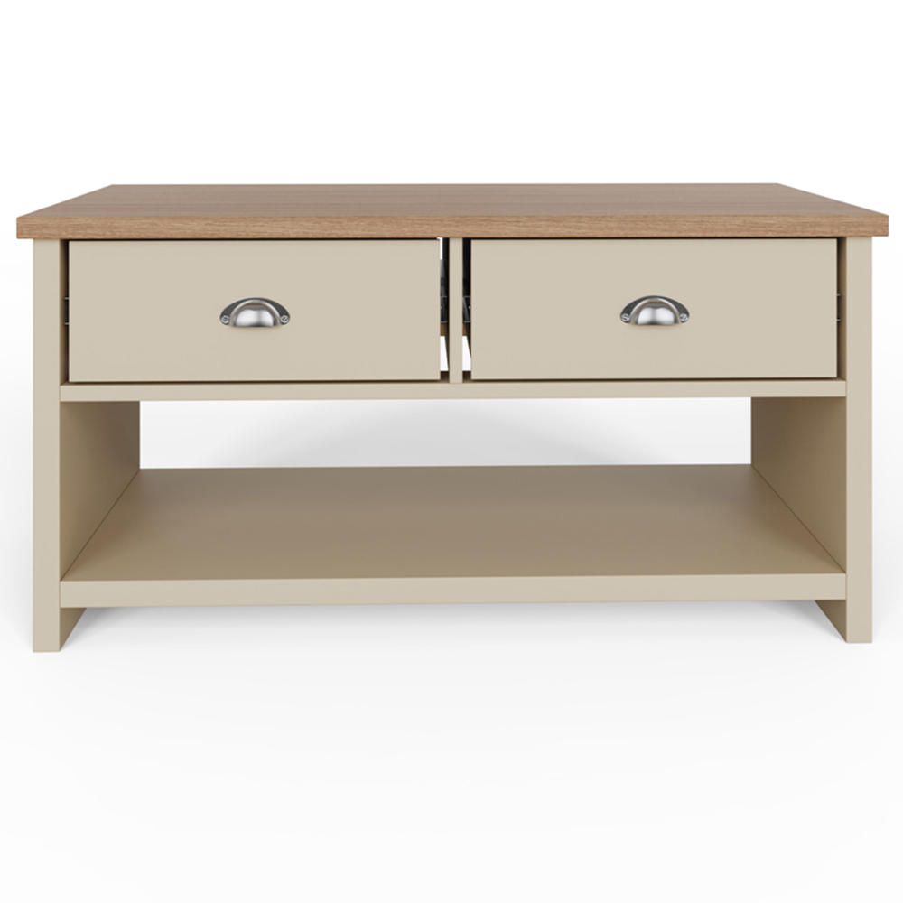 GFW Lancaster 2 Drawer Cream Coffee Table Image 2