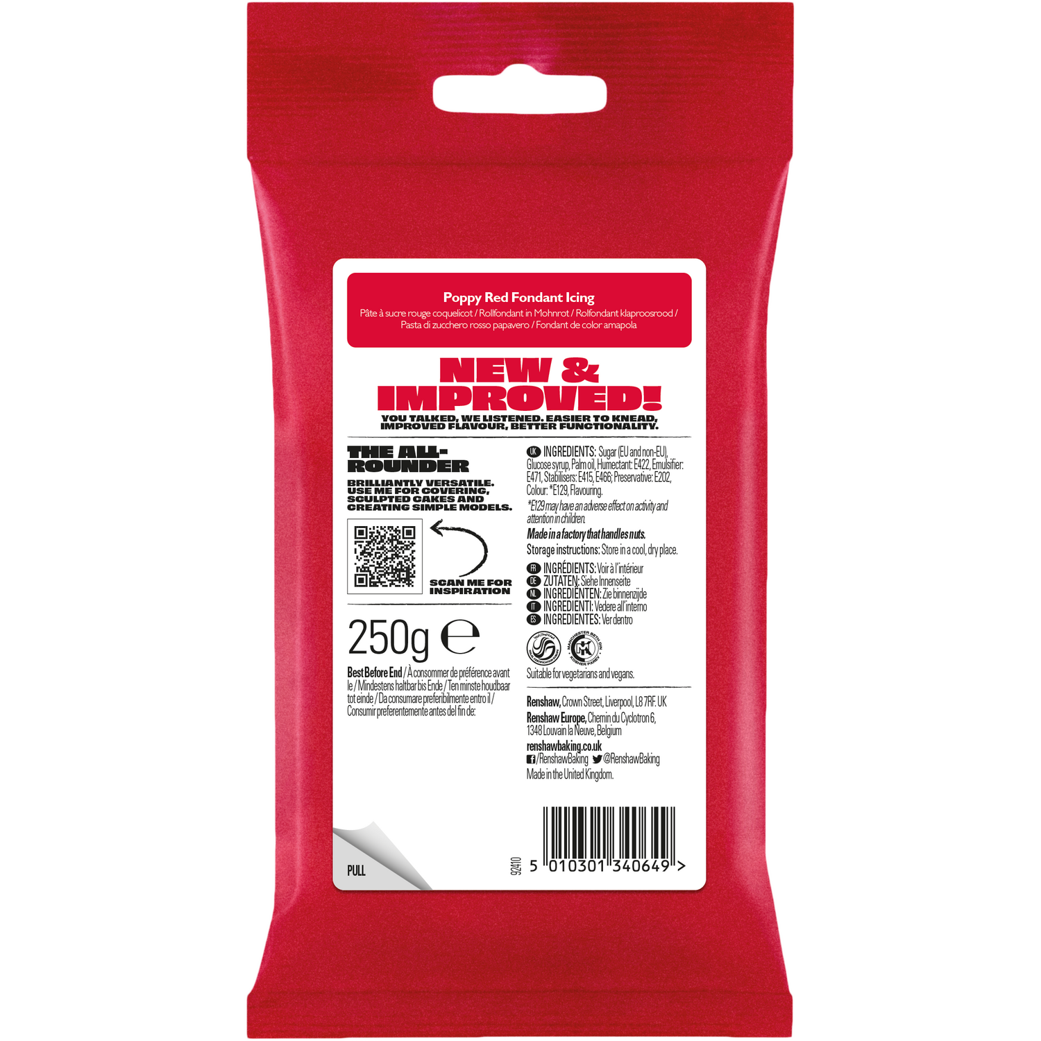 Renshaw Fondant Icing Poppy Red Image 2