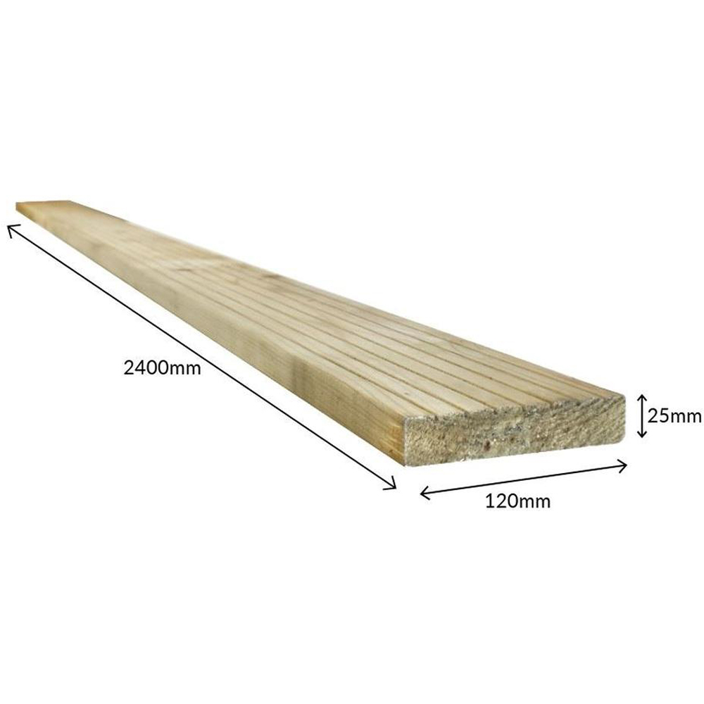 Snowdon Timber Treated Decking Board 2.4m x 120 x 25mm 10 Pack Image 6