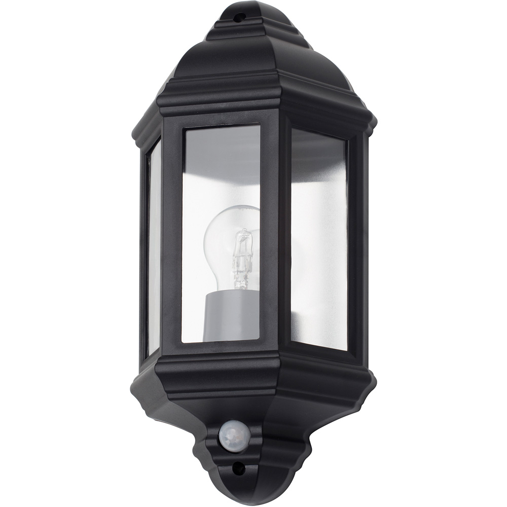 Coast Aloni Black IP44 Flush Wall Lantern with PIR Sensor Image 1
