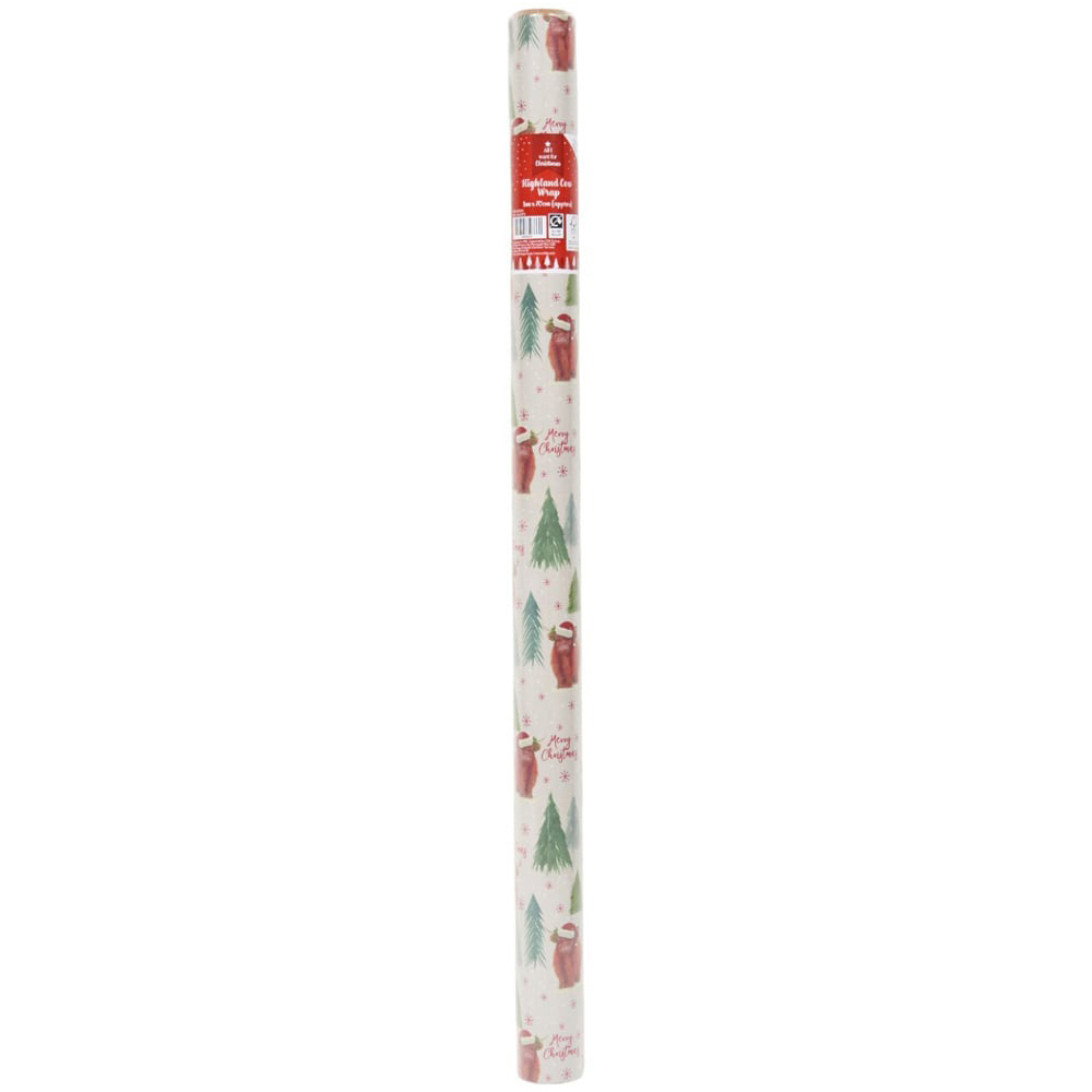 Highland Cow Gift WrapWhite Image 2
