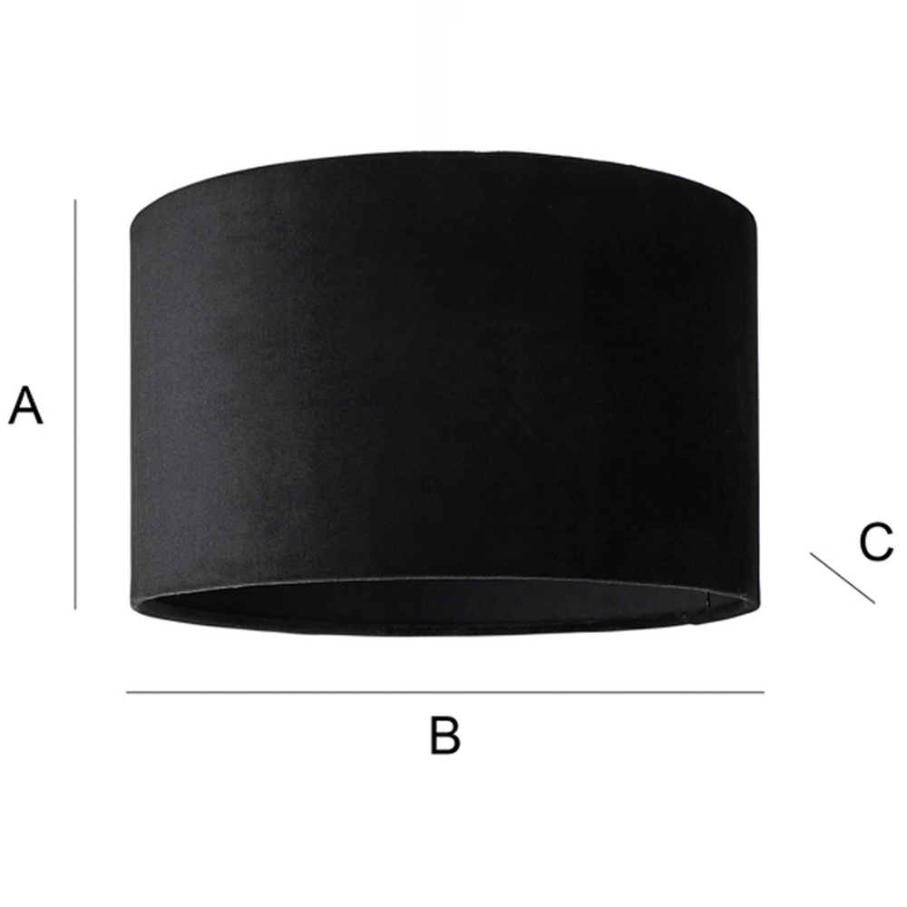 ValueLights Reni Black Velvet Small Ceiling Drum Lamp Shade Image 8