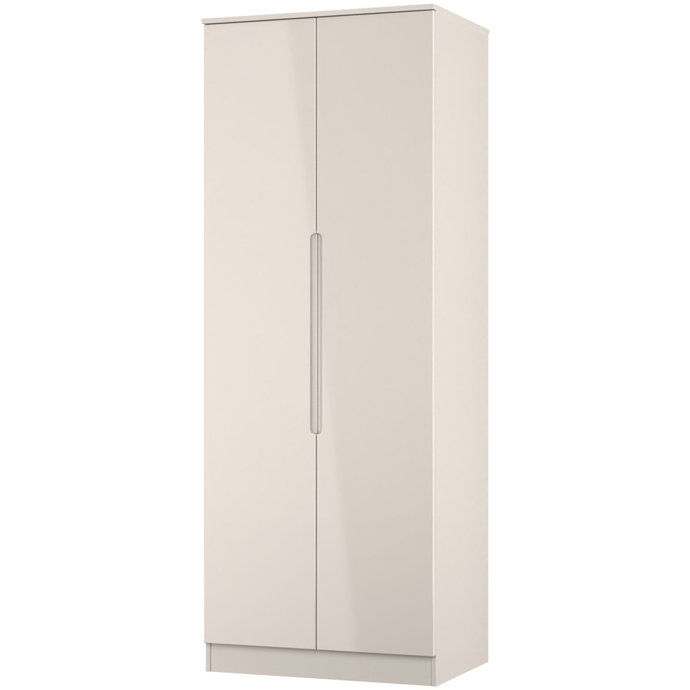 Crowndale Milan 2 Door Kashmir Gloss and Kashmir Tall Wardrobe Ready Assembled Image 2