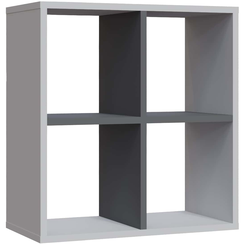 Decorotika Hansen 4 Shelf White and Anthracite Side Table Image 2