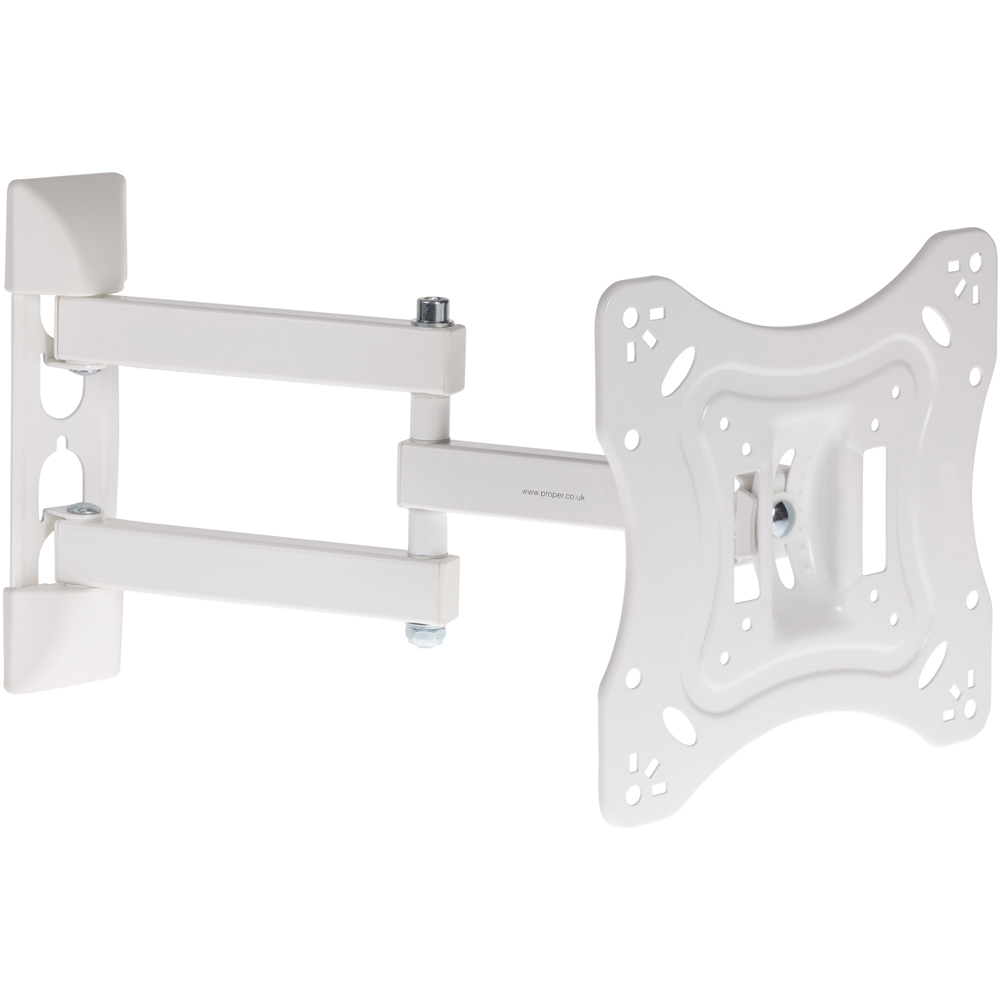 ProperAV White 23 to 55 Inch Heavy Duty Swing Arm Tilt and Swivel TV Bracket Image 2