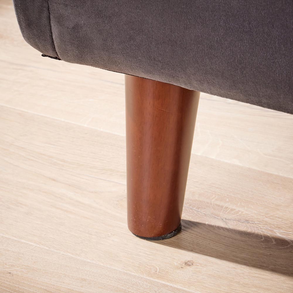 Home Source Morella 2 Seater Grey Velvet Folding Sofa Bed with Pillow Image 3