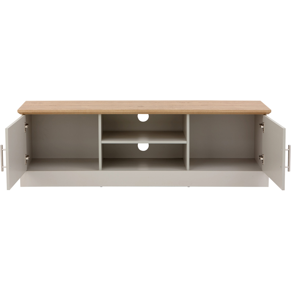 GFW Kendal 2 Door 2 Shelf Grey Large TV Unit Image 5