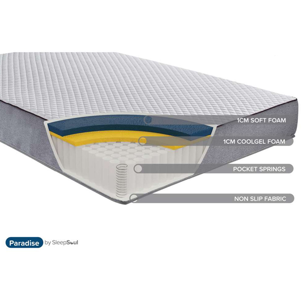 SleepSoul Paradise Single White 600 Pocket Sprung Cool Gel Foam Mattress Image 7