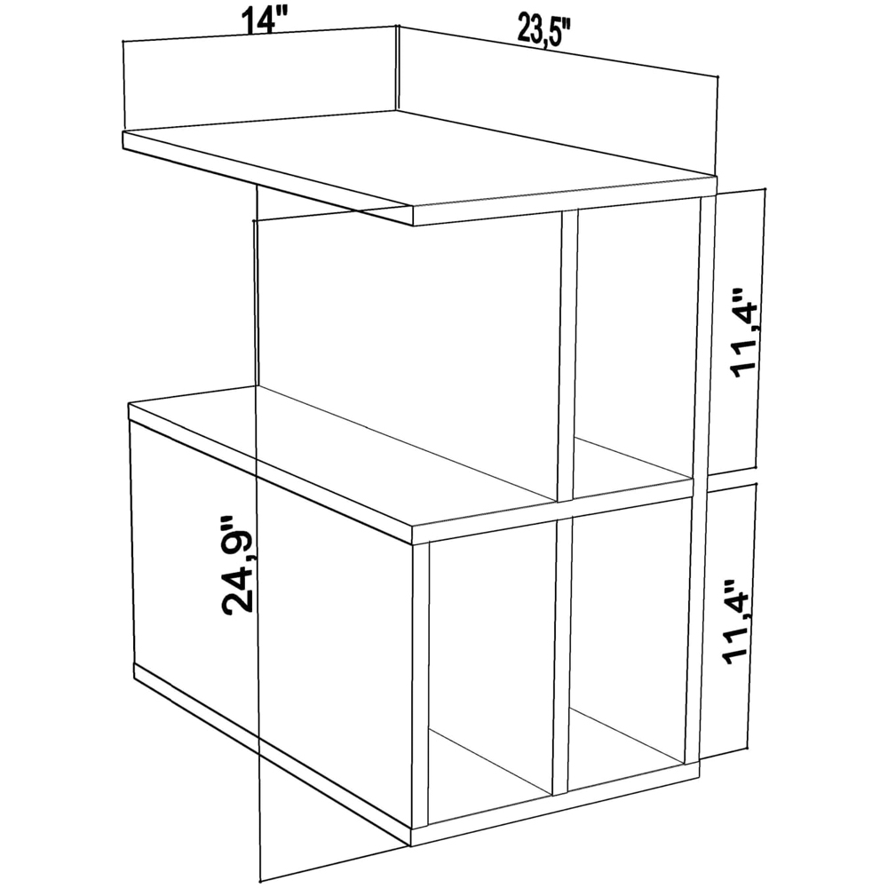 Decorotika Lauron 4 Shelf Anthracite Side Table Image 4