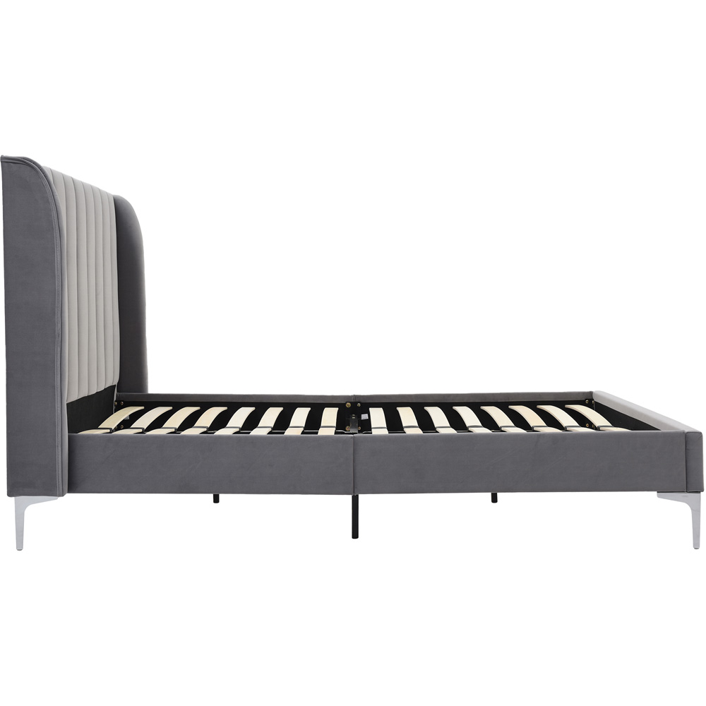 Hyacinth Double Grey Velvet Bed Frame Image 3