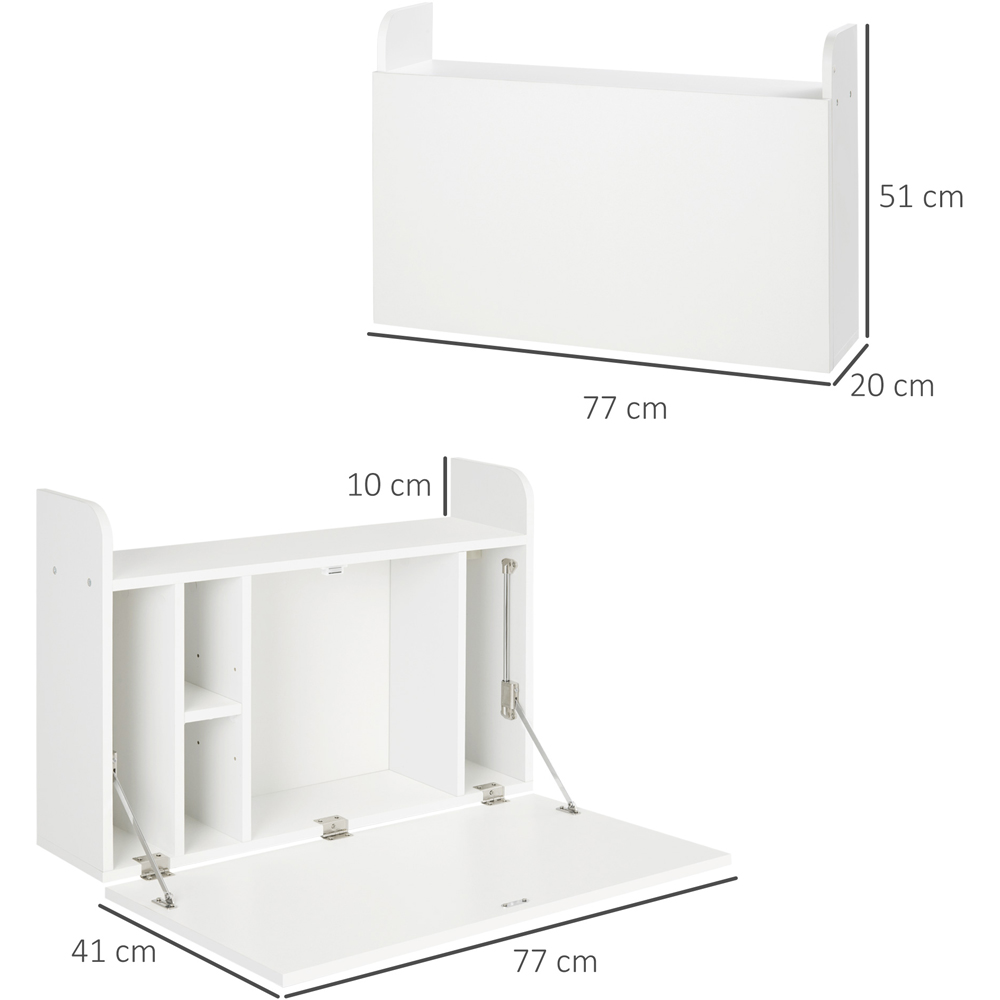 Portland Wall-Mounted Floating Drop-Leaf Table White Image 7