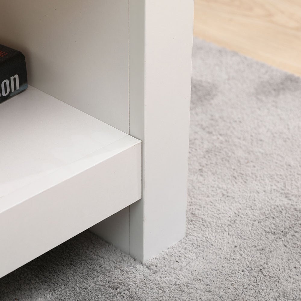 FurnitureHMD Single Shelf White and Oak Effect Wooden Coffee Table Image 4