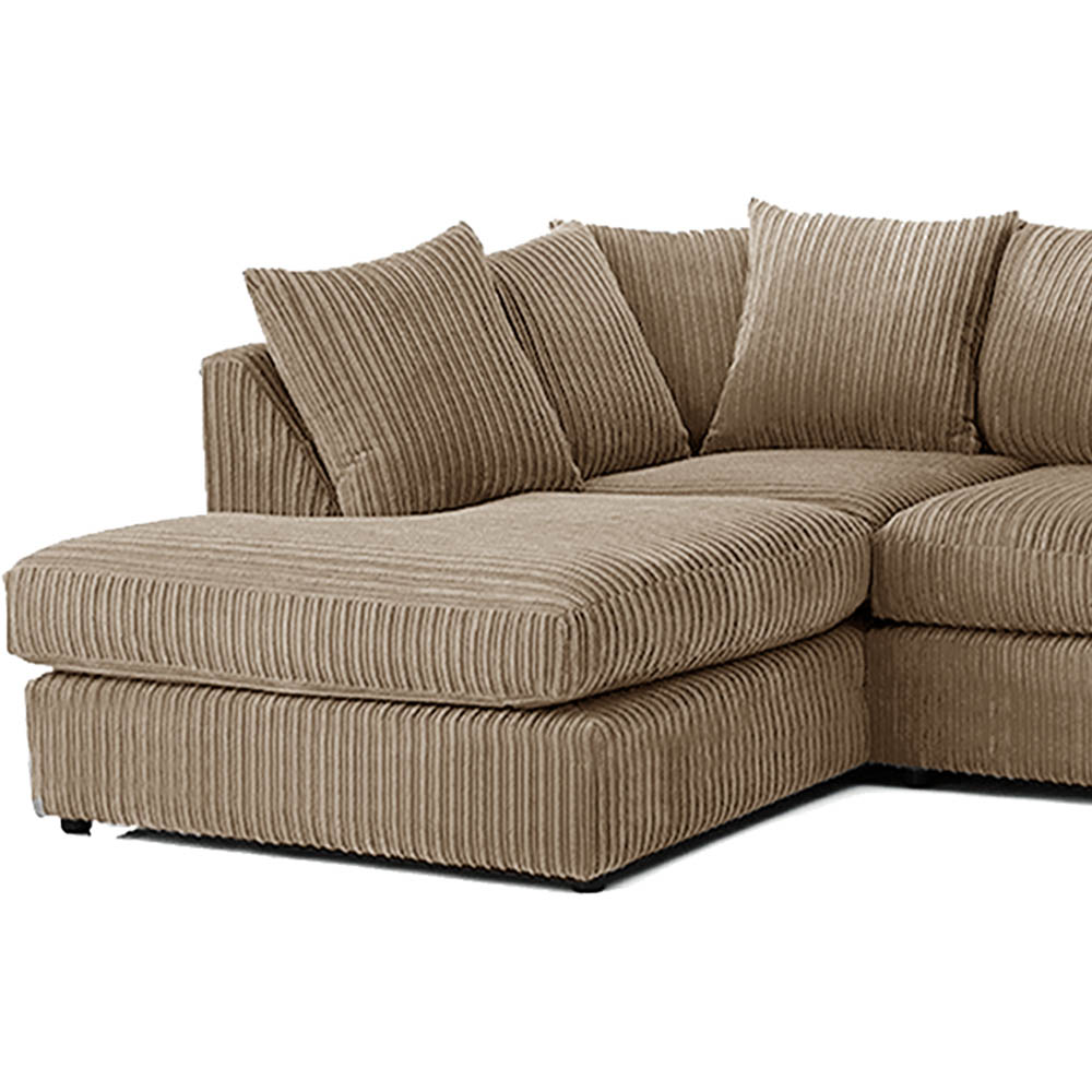 Luxor 4 Seater Coffee Jumbo Cord Left Hand Facing Scatter Back L Shaped Corner Sofa Set Image 4