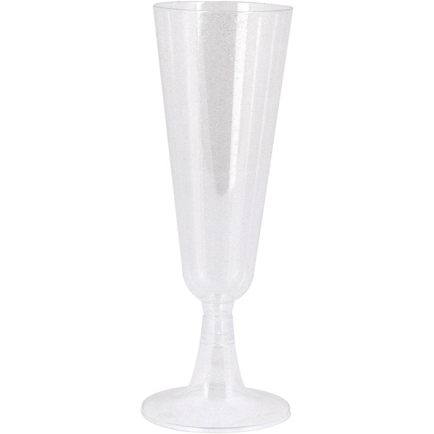 Pack of 8 Silver Sparkle Champagne Glasses - Silver Image 2